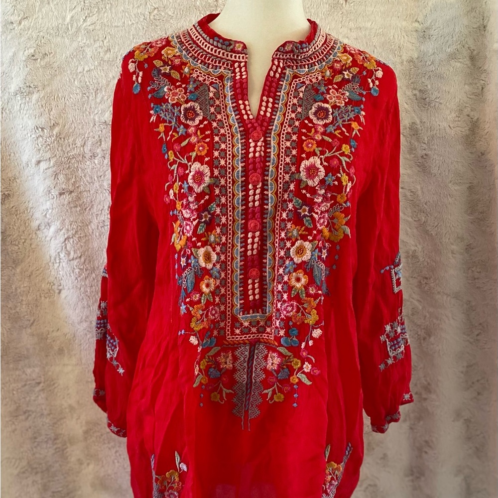 Red dress from Johnny Was in a size small.